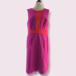 Boden Sleeveless Midi Pink Lace Sleeveless Sheath Dress